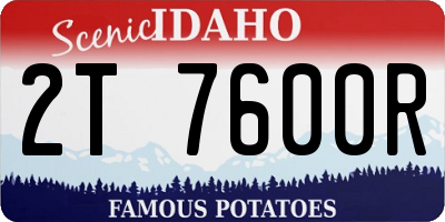 ID license plate 2T7600R