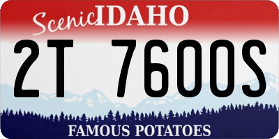ID license plate 2T7600S