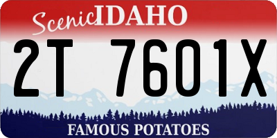 ID license plate 2T7601X