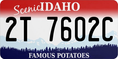ID license plate 2T7602C