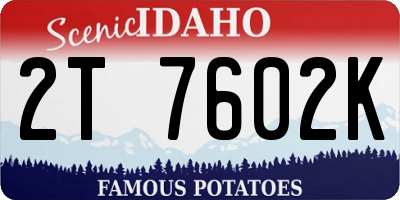 ID license plate 2T7602K