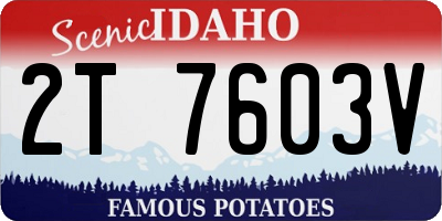 ID license plate 2T7603V