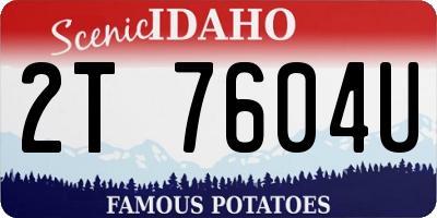 ID license plate 2T7604U