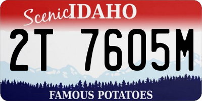 ID license plate 2T7605M