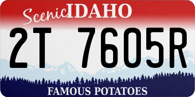 ID license plate 2T7605R
