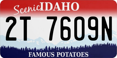 ID license plate 2T7609N