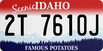 ID license plate 2T7610J