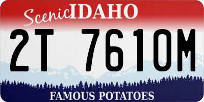 ID license plate 2T7610M
