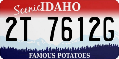 ID license plate 2T7612G