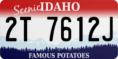 ID license plate 2T7612J