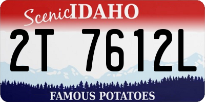 ID license plate 2T7612L