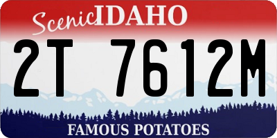 ID license plate 2T7612M