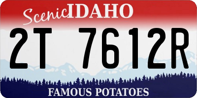 ID license plate 2T7612R