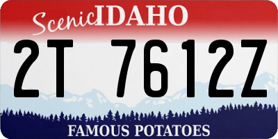 ID license plate 2T7612Z