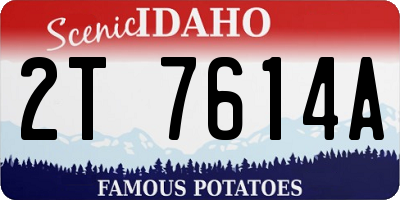 ID license plate 2T7614A