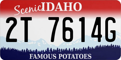 ID license plate 2T7614G