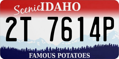 ID license plate 2T7614P