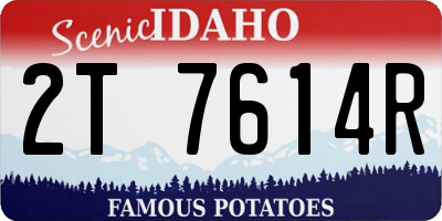 ID license plate 2T7614R