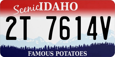 ID license plate 2T7614V