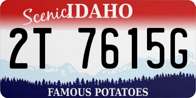ID license plate 2T7615G