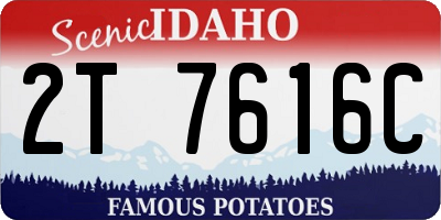 ID license plate 2T7616C