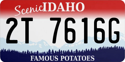 ID license plate 2T7616G