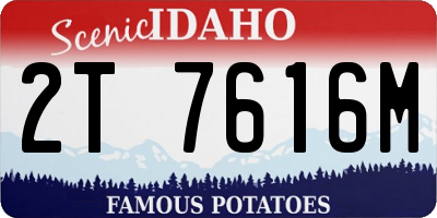 ID license plate 2T7616M