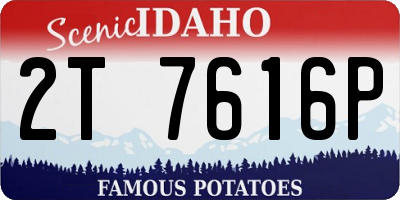 ID license plate 2T7616P