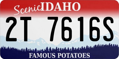 ID license plate 2T7616S