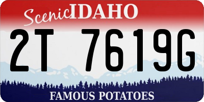 ID license plate 2T7619G