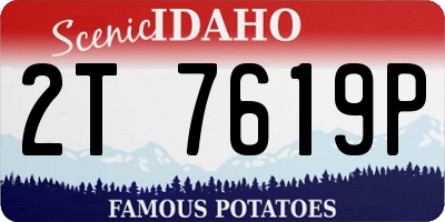 ID license plate 2T7619P