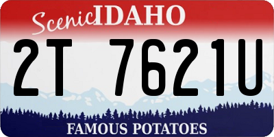 ID license plate 2T7621U