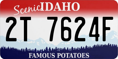 ID license plate 2T7624F