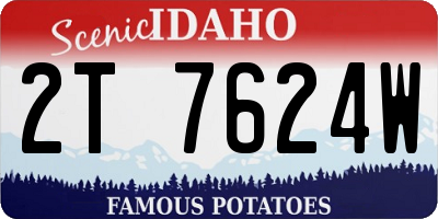 ID license plate 2T7624W