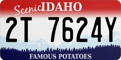 ID license plate 2T7624Y
