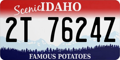ID license plate 2T7624Z