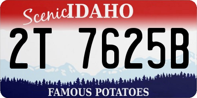 ID license plate 2T7625B