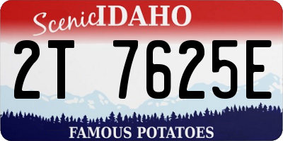 ID license plate 2T7625E