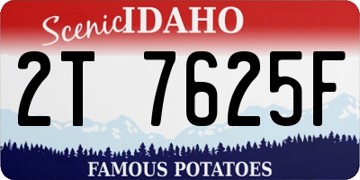 ID license plate 2T7625F