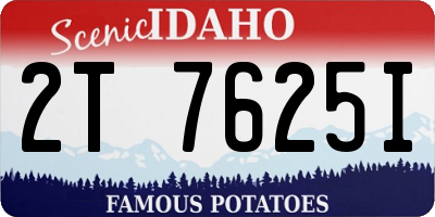 ID license plate 2T7625I