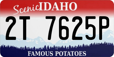ID license plate 2T7625P