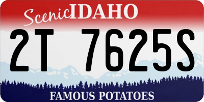 ID license plate 2T7625S