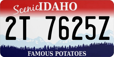 ID license plate 2T7625Z