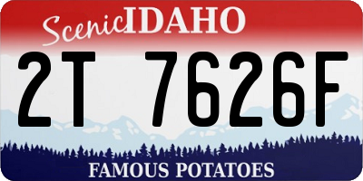 ID license plate 2T7626F