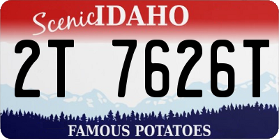 ID license plate 2T7626T