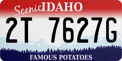 ID license plate 2T7627G