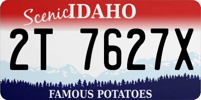 ID license plate 2T7627X