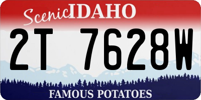 ID license plate 2T7628W