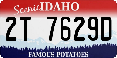 ID license plate 2T7629D