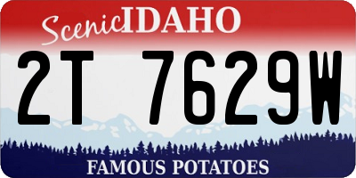ID license plate 2T7629W
